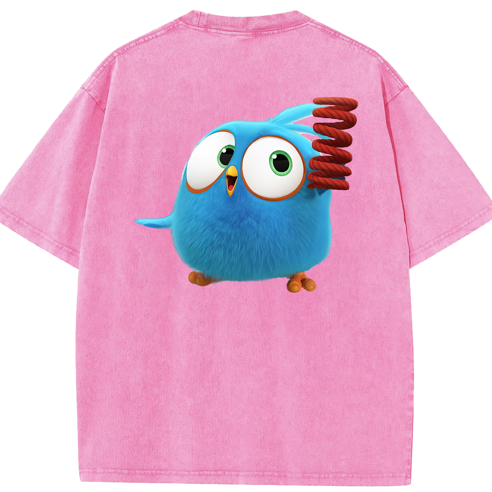 （画像用） Angry Birds アングリーバード 綿100% ヴィンテージ風 半袖Tシャツ（背面プリント）